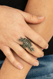 Rustic Rose Gardens - Brass Ring - Paparazzi Accessories Ring Bedazzle Me Pretty Mobile Fashion Boutique