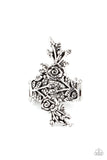 Rustic Rose Gardens - Silver Ring - Paparazzi Accessories Ring Bedazzle Me Pretty Mobile Fashion Boutique