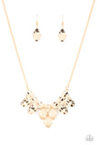 Rustic Smolder - Gold Necklace - Paparazzi Accessories Necklace Bedazzle Me Pretty Mobile Fashion Boutique