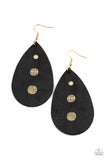 Rustic Torrent - Black Earrings - Paparazzi Accessories Earrings Bedazzle Me Pretty Mobile Fashion Boutique
