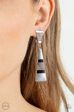 Safari Seeker - Black Clip-On Earrings - Paparazzi Accessories Clip-On Bedazzle Me Pretty Mobile Fashion Boutique