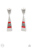 Safari Seeker - Red Clip-On Earrings - Paparazzi Accessories Clip-On Earrings Bedazzle Me Pretty Mobile Fashion Boutique