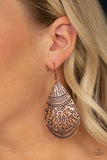 Safari Splash - Copper Earrings - Paparazzi Accessories Earrings Bedazzle Me Pretty Mobile Fashion Boutique