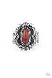 Sage Garden - Brown Ring - Paparazzi Accessories Ring Bedazzle Me Pretty Mobile Fashion Boutique