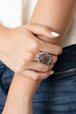 Sage Garden - Brown Ring - Paparazzi Accessories Ring Bedazzle Me Pretty Mobile Fashion Boutique