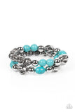 Sagebrush Saga - Blue Bracelet - Paparazzi Accessories Bracelet Bedazzle Me Pretty Mobile Fashion Boutique