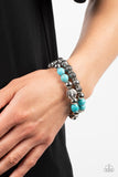 Sagebrush Saga - Blue Bracelet - Paparazzi Accessories Bracelet Bedazzle Me Pretty Mobile Fashion Boutique