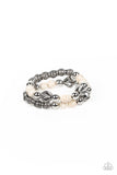 Sagebrush Saga - White Bracelet - Paparazzi Accessories Bracelet Bedazzle Me Pretty Mobile Fashion Boutique