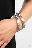 Sagebrush Saga - White Bracelet - Paparazzi Accessories Bracelet Bedazzle Me Pretty Mobile Fashion Boutique