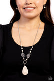 Sagebrush Sanctuary - White Necklace - Paparazzi Accessories Necklace Bedazzle Me Pretty Mobile Fashion Boutique