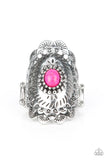 Sagebrush Sea - Pink Ring - Paparazzi Accessories Ring Bedazzle Me Pretty Mobile Fashion Boutique