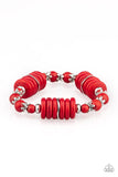 Sagebrush Serenade - Red Bracelet - Paparazzi Accessories Bracelet Bedazzle Me Pretty Mobile Fashion Boutique