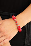 Sagebrush Serenade - Red Bracelet - Paparazzi Accessories Bracelet Bedazzle Me Pretty Mobile Fashion Boutique