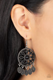 Sagebrush Symphony - Black Earrings - Paparazzi Accessories Earrings Bedazzle Me Pretty Mobile Fashion Boutique