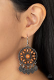Sagebrush Symphony - Brown Earrings - Paparazzi Accessories Earrings Bedazzle Me Pretty Mobile Fashion Boutique