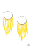 Saguaro Breeze - Yellow Earrings - Paparazzi Accessories Earrings Bedazzle Me Pretty Mobile Fashion Boutique