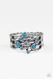 Saguaro Skies - Blue Ring - Paparazzi Accessories Ring Bedazzle Me Pretty Mobile Fashion Boutique
