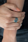 Saguaro Skies - Blue Ring - Paparazzi Accessories Ring Bedazzle Me Pretty Mobile Fashion Boutique