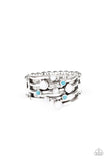 Saguaro Skies - White Ring - Paparazzi Accessories Ring Bedazzle Me Pretty Mobile Fashion Boutique