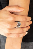 Saguaro Skies - White Ring - Paparazzi Accessories Ring Bedazzle Me Pretty Mobile Fashion Boutique