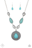 Saguaro Soul Trek - Blue Necklace - Paparazzi Accessories Necklace Bedazzle Me Pretty Mobile Fashion Boutique
