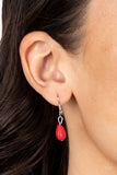 Saguaro Soul Trek - Red Necklace - Paparazzi Accessories Necklace Bedazzle Me Pretty Mobile Fashion Boutique