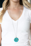 Sahara Equinox - Blue Necklace - Paparazzi Accessories Necklace Bedazzle Me Pretty Mobile Fashion Boutique
