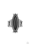 Sahara Escape - Black Ring - Paparazzi Accessories Ring Bedazzle Me Pretty Mobile Fashion Boutique