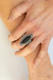 Sahara Escape - Black Ring - Paparazzi Accessories Ring Bedazzle Me Pretty Mobile Fashion Boutique