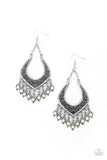 Sahara Fiesta - White Earrings - Paparazzi Accessories Earrings Bedazzle Me Pretty Mobile Fashion Boutique