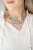 Sahara Safari - Blue Necklace - Paparazzi Accessories Necklace Bedazzle Me Pretty Mobile Fashion Boutique