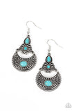 Sahara Samba - Blue Earrings - Paparazzi Accessories Earrings Bedazzle Me Pretty Mobile Fashion Boutique
