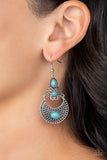 Sahara Samba - Blue Earrings - Paparazzi Accessories Earrings Bedazzle Me Pretty Mobile Fashion Boutique