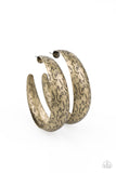 Sahara Sandstorm - Brass Earrings - Paparazzi Accessories Earrings Bedazzle Me Pretty Mobile Fashion Boutique