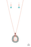 Sahara Sea - Copper Necklace - Paparazzi Accessories Necklace Bedazzle Me Pretty Mobile Fashion Boutique