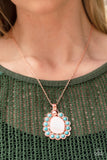 Sahara Sea - Copper Necklace - Paparazzi Accessories Necklace Bedazzle Me Pretty Mobile Fashion Boutique