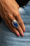 Sahara Seer - Blue Ring - Paparazzi Accessories Ring Bedazzle Me Pretty Mobile Fashion Boutique