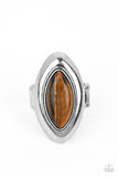 Sahara Seer - Brown Ring - Paparazzi Accessories Ring Bedazzle Me Pretty Mobile Fashion Boutique
