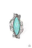 Sahara Serendipity - Blue Ring - Paparazzi Accessories Ring Bedazzle Me Pretty Mobile Fashion Boutique