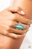 Sahara Serendipity - Blue Ring - Paparazzi Accessories Ring Bedazzle Me Pretty Mobile Fashion Boutique