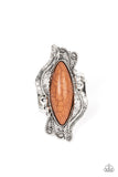 Sahara Serendipity - Brown Ring - Paparazzi Accessories Ring Bedazzle Me Pretty Mobile Fashion Boutique