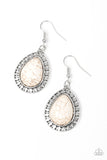 Sahara Serenity - White Earrings - Paparazzi Accessories Earrings Bedazzle Me Pretty Mobile Fashion Boutique