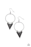 Sahara Shark - Black Earrings - Paparazzi Accessories Earrings Bedazzle Me Pretty Mobile Fashion Boutique