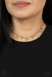 Sahara Social - Gold Necklace - Paparazzi Accessories Necklace Bedazzle Me Pretty Mobile Fashion Boutique