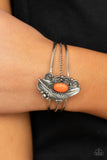 Sahara Solstice - Orange Bracelet - Paparazzi Accessories Bracelet Bedazzle Me Pretty Mobile Fashion Boutique
