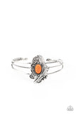 Sahara Solstice - Orange Bracelet - Paparazzi Accessories Bracelet Bedazzle Me Pretty Mobile Fashion Boutique