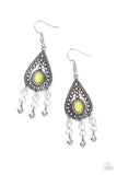 Sahara Song - Green Earrings - Paparazzi Accessories Earrings Bedazzle Me Pretty Mobile Fashion Boutique