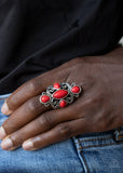 Sahara Sweetheart - Red Ring - Paparazzi Accessories Ring Bedazzle Me Pretty Mobile Fashion Boutique