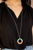 Sail Into The Sunset - Green Necklace - Paparazzi Accessories Necklace Bedazzle Me Pretty Mobile Fashion Boutique
