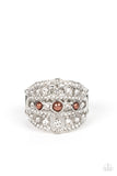 Sailboat Bling - Brown Ring - Paparazzi Accessories Ring Bedazzle Me Pretty Mobile Fashion Boutique
